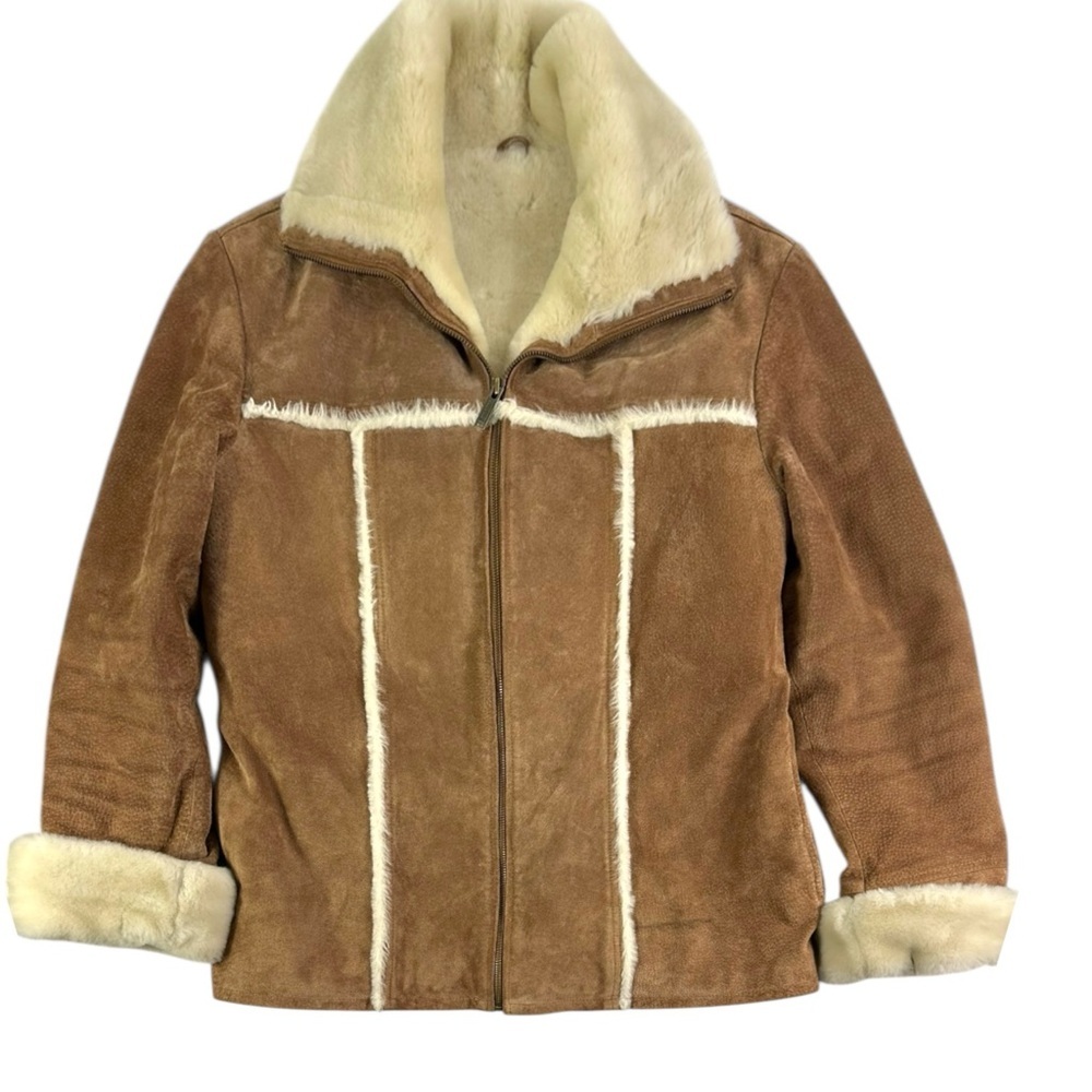 Wilsons Leather Maxima Tan Suede Leather Penny Lane Jacket Size Large